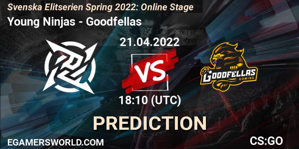 Young Ninjas vs Goodfellas: Match Prediction. 21.04.22, CS2 (CS:GO), Svenska Elitserien Spring 2022: Online Stage