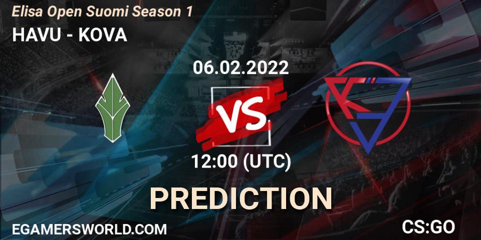 HAVU vs KOVA: Match Prediction. 06.02.22, CS2 (CS:GO), Elisa Open Suomi Season 1