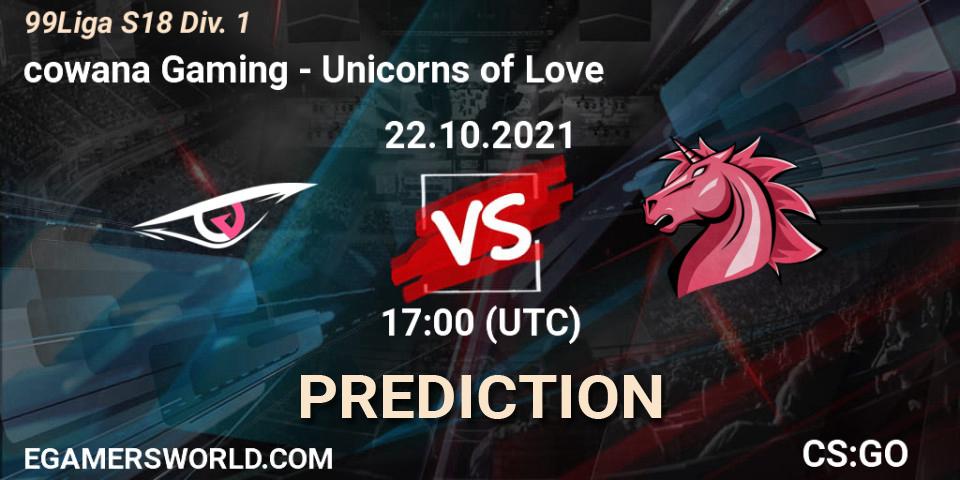 cowana Gaming vs Unicorns of Love: Match Prediction. 22.10.2021 at 17:00, Counter-Strike (CS2), 99Liga S18 Div. 1