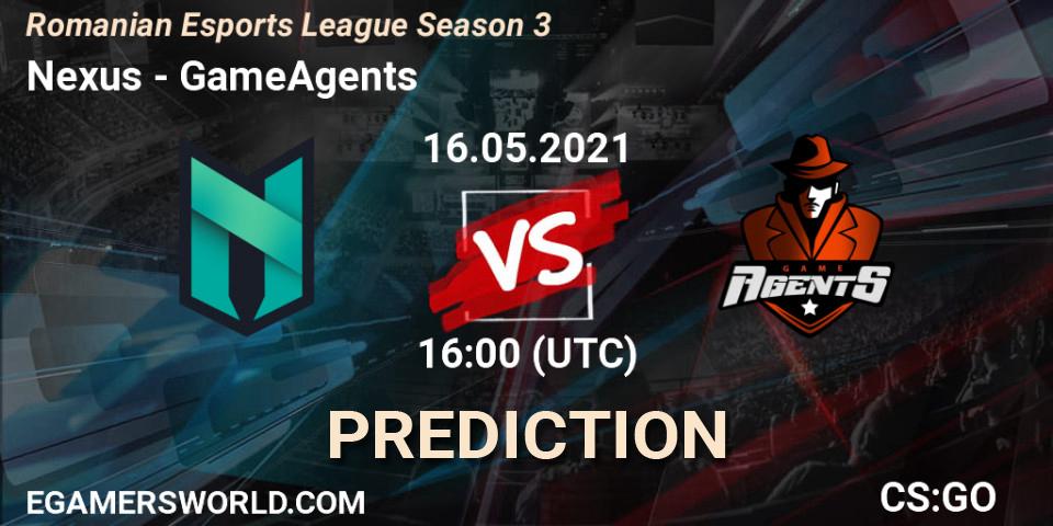 Nexus vs GameAgents: Match Prediction. 16.05.2021 at 16:00, Counter-Strike (CS2), Romanian Esports League Season 3