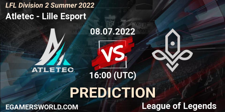 Atletec vs Lille Esport: Match Prediction. 08.07.2022 at 16:00, LoL, LFL Division 2 Summer 2022