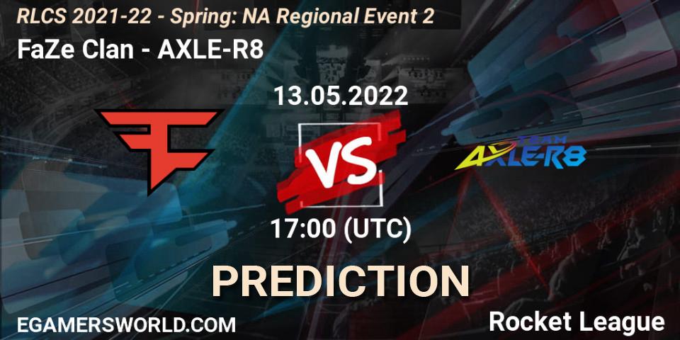 FaZe Clan vs AXLE-R8: Match Prediction. 13.05.22, Rocket League, RLCS 2021-22 - Spring: NA Regional Event 2