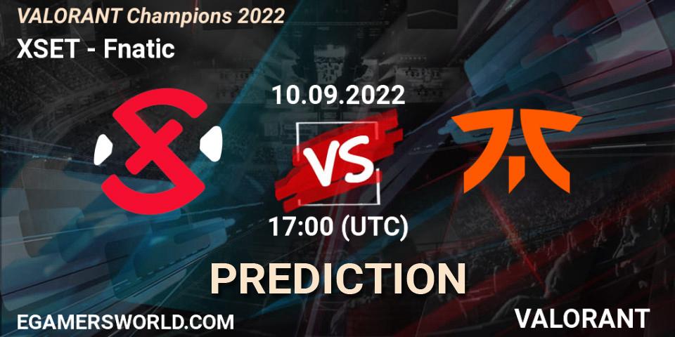 XSET vs Fnatic: Match Prediction. 10.09.2022 at 18:00, VALORANT, VALORANT Champions 2022