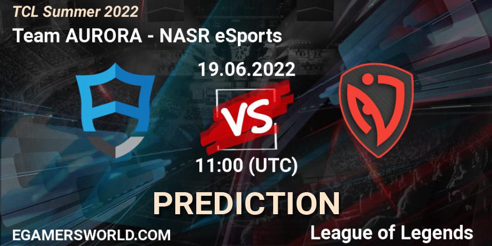 Team AURORA vs NASR eSports: Match Prediction. 19.06.2022 at 11:00, LoL, TCL Summer 2022