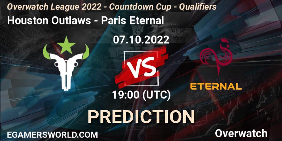 Houston Outlaws vs Paris Eternal: Match Prediction. 07.10.22, Overwatch, Overwatch League 2022 - Countdown Cup - Qualifiers