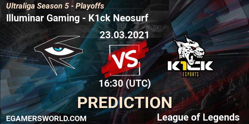 Illuminar Gaming vs K1ck Neosurf: Match Prediction. 23.03.2021 at 16:30, LoL, Ultraliga Season 5 - Playoffs