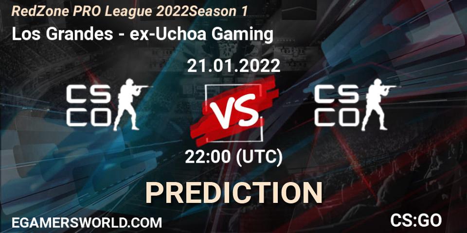 Los Grandes vs ex-Uchoa Gaming: Match Prediction. 21.01.2022 at 22:30, Counter-Strike (CS2), RedZone PRO League 2022 Season 1