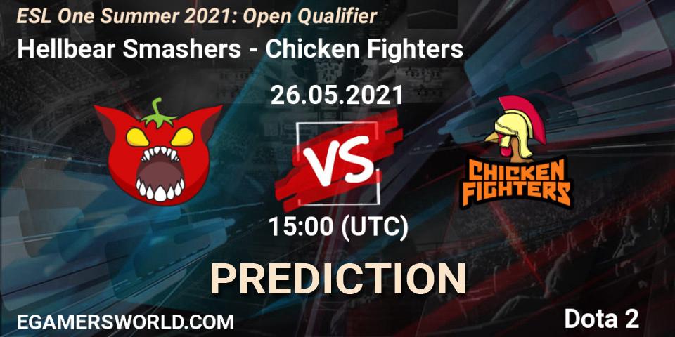Hellbear Smashers vs Chicken Fighters: Match Prediction. 26.05.21, Dota 2, ESL One Summer 2021: Open Qualifier