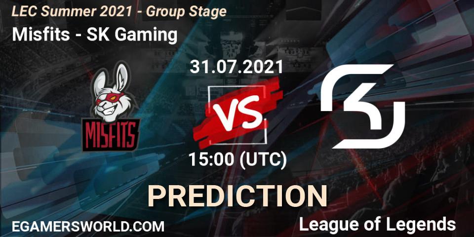 Misfits vs SK Gaming: Match Prediction. 31.07.21, LoL, LEC Summer 2021 - Group Stage