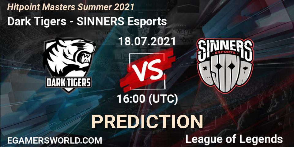 Dark Tigers vs SINNERS Esports: Match Prediction. 18.07.2021 at 16:30, LoL, Hitpoint Masters Summer 2021