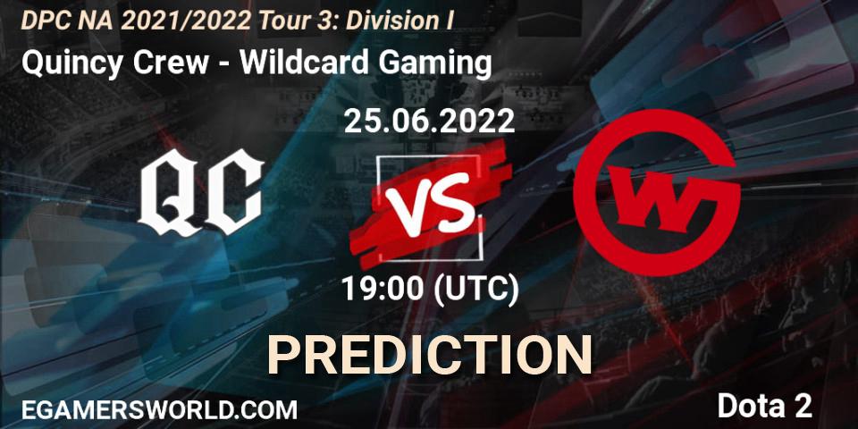 Quincy Crew vs Wildcard Gaming: Match Prediction. 25.06.22, Dota 2, DPC NA 2021/2022 Tour 3: Division I