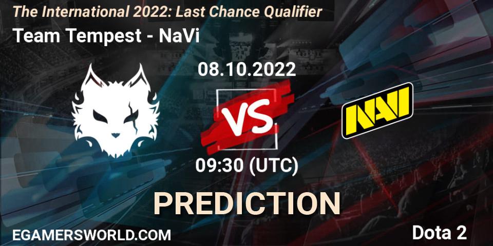 Team Tempest vs NaVi: Match Prediction. 08.10.22, Dota 2, The International 2022: Last Chance Qualifier