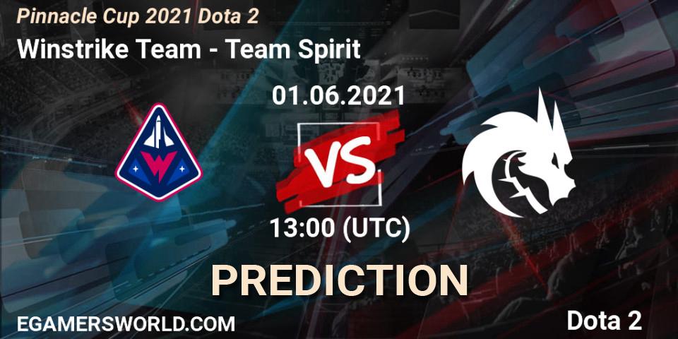Winstrike Team vs Team Spirit: Match Prediction. 01.06.2021 at 12:59, Dota 2, Pinnacle Cup 2021 Dota 2