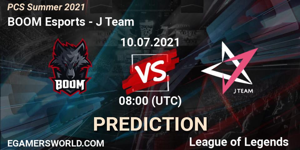 BOOM Esports vs J Team: Match Prediction. 10.07.2021 at 08:00, LoL, PCS Summer 2021