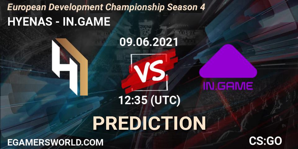 HYENAS vs IN.GAME: Match Prediction. 09.06.2021 at 12:45, Counter-Strike (CS2), European Development Championship Season 4