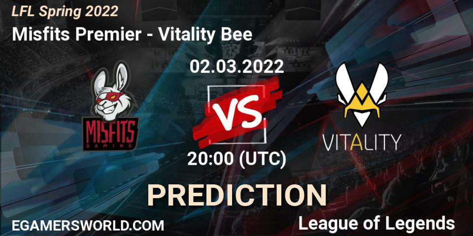Misfits Premier vs Vitality Bee: Match Prediction. 02.03.2022 at 20:15, LoL, LFL Spring 2022