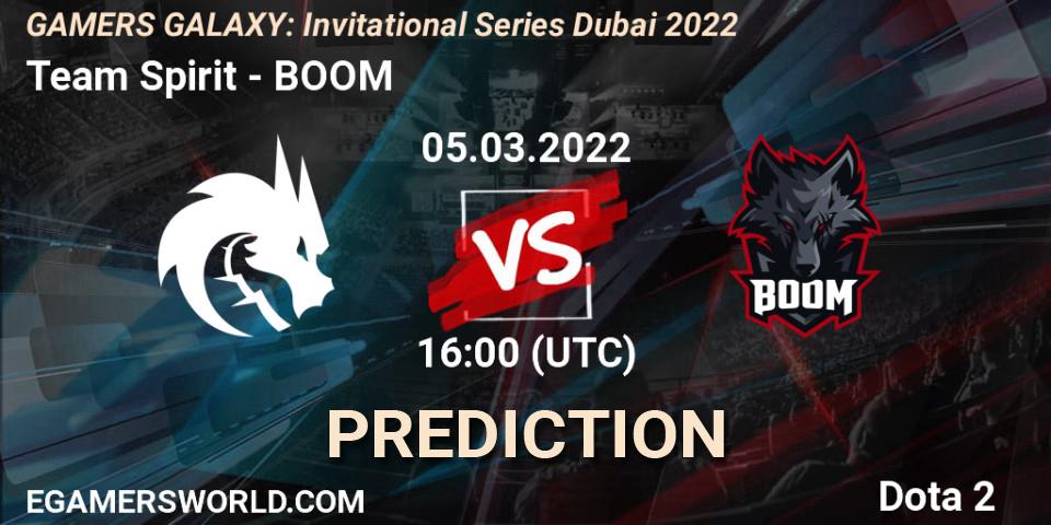 Team Spirit vs BOOM: Match Prediction. 05.03.2022 at 15:57, Dota 2, GAMERS GALAXY: Invitational Series Dubai 2022