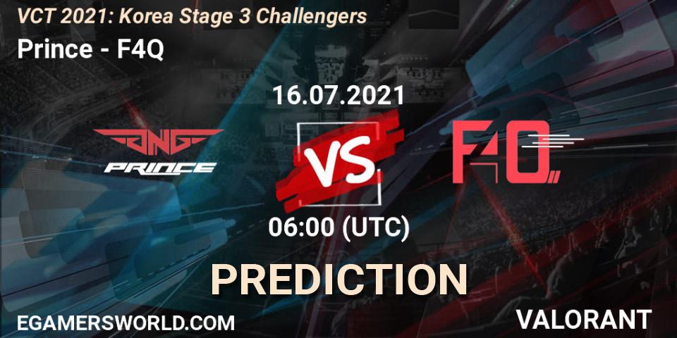 Prince vs F4Q: Match Prediction. 16.07.2021 at 06:00, VALORANT, VCT 2021: Korea Stage 3 Challengers