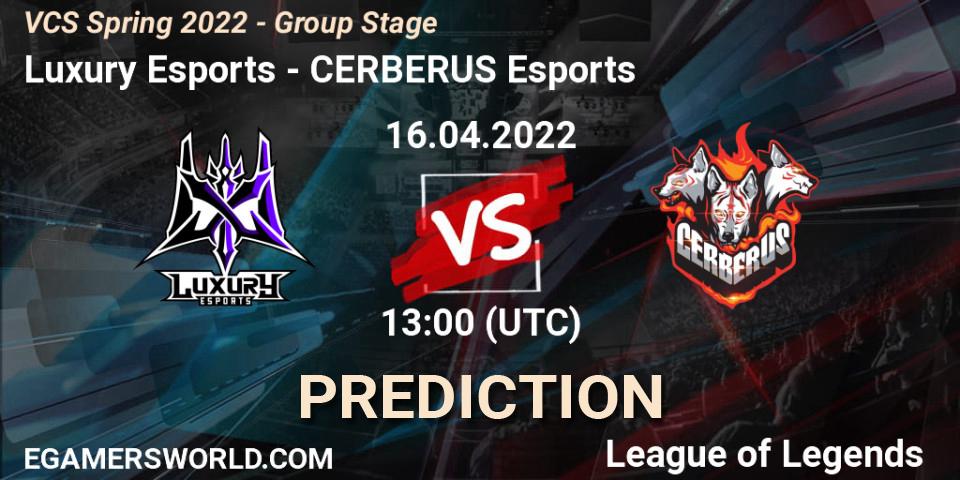 Luxury Esports vs CERBERUS Esports: Match Prediction. 12.04.2022 at 13:00, LoL, VCS Spring 2022 - Group Stage 