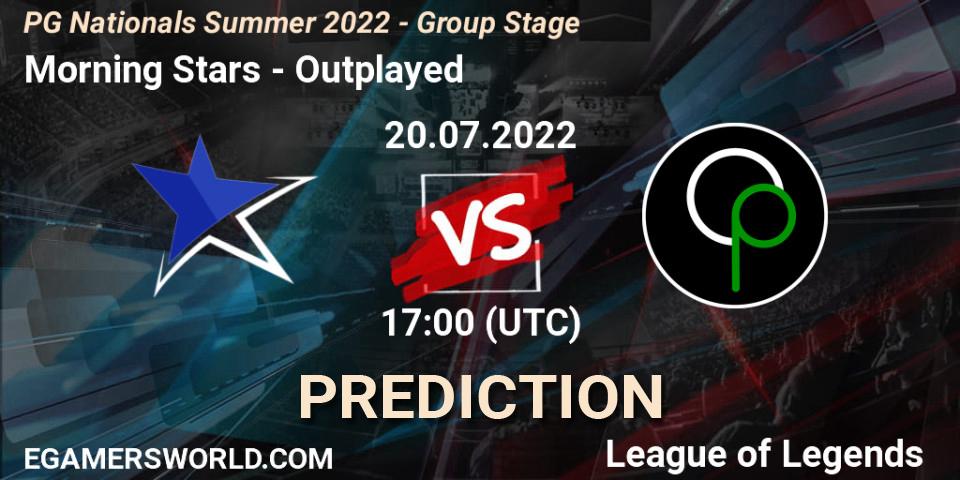 Morning Stars vs Outplayed: Match Prediction. 20.07.2022 at 17:00, LoL, PG Nationals Summer 2022 - Group Stage