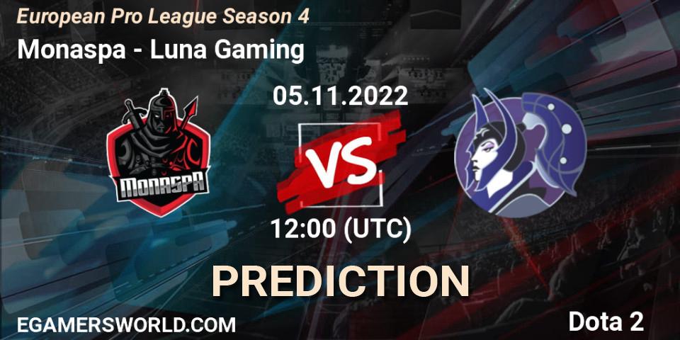 Monaspa vs MooN team: Match Prediction. 10.11.2022 at 13:06, Dota 2, European Pro League Season 4