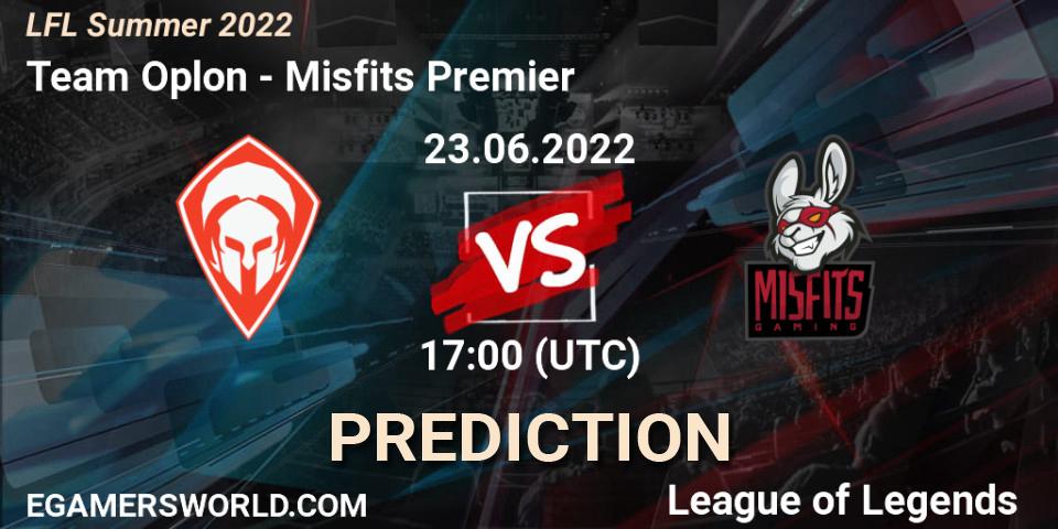 Team Oplon vs Misfits Premier: Match Prediction. 23.06.2022 at 17:00, LoL, LFL Summer 2022