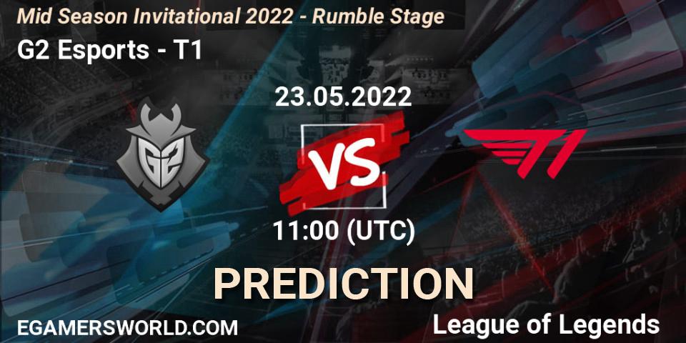 G2 Esports vs T1: Match Prediction. 23.05.2022 at 11:00, LoL, Mid Season Invitational 2022 - Rumble Stage