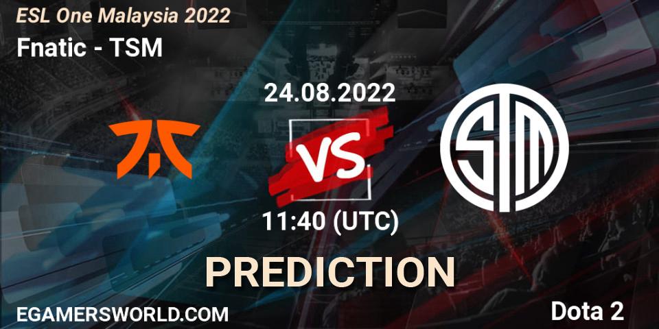Fnatic vs TSM: Match Prediction. 24.08.22, Dota 2, ESL One Malaysia 2022