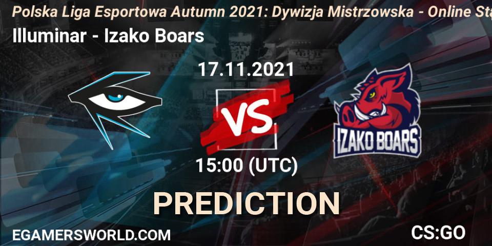 Illuminar vs Izako Boars: Match Prediction. 17.11.2021 at 15:00, Counter-Strike (CS2), Polska Liga Esportowa Autumn 2021: Dywizja Mistrzowska - Online Stage