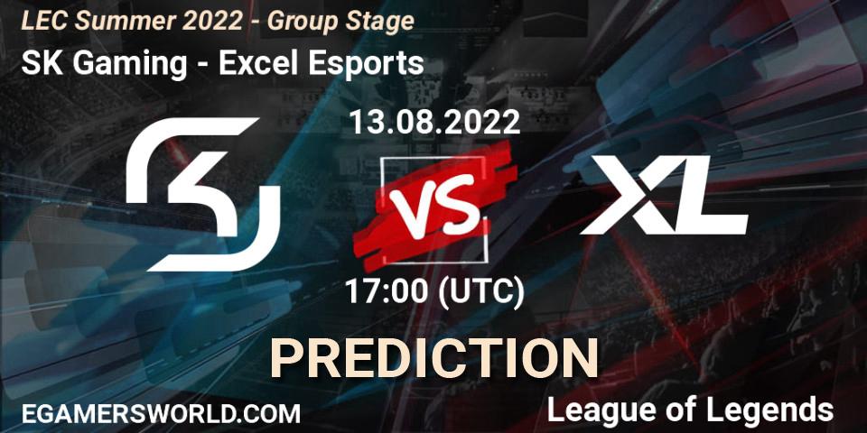 SK Gaming vs Excel Esports: Match Prediction. 13.08.2022 at 17:00, LoL, LEC Summer 2022 - Group Stage