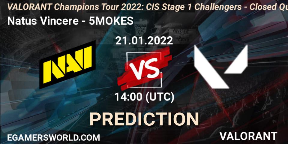 Natus Vincere vs 5MOKES: Match Prediction. 21.01.2022 at 14:00, VALORANT, VCT 2022: CIS Stage 1 Challengers - Closed Qualifier 2