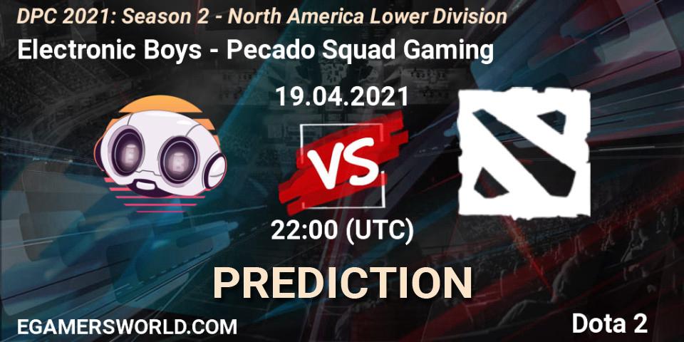 Electronic Boys vs Pecado Squad Gaming: Match Prediction. 19.04.2021 at 22:00, Dota 2, DPC 2021: Season 2 - North America Lower Division