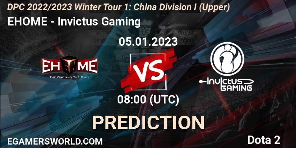 EHOME vs Invictus Gaming: Match Prediction. 05.01.2023 at 08:01, Dota 2, DPC 2022/2023 Winter Tour 1: CN Division I (Upper)
