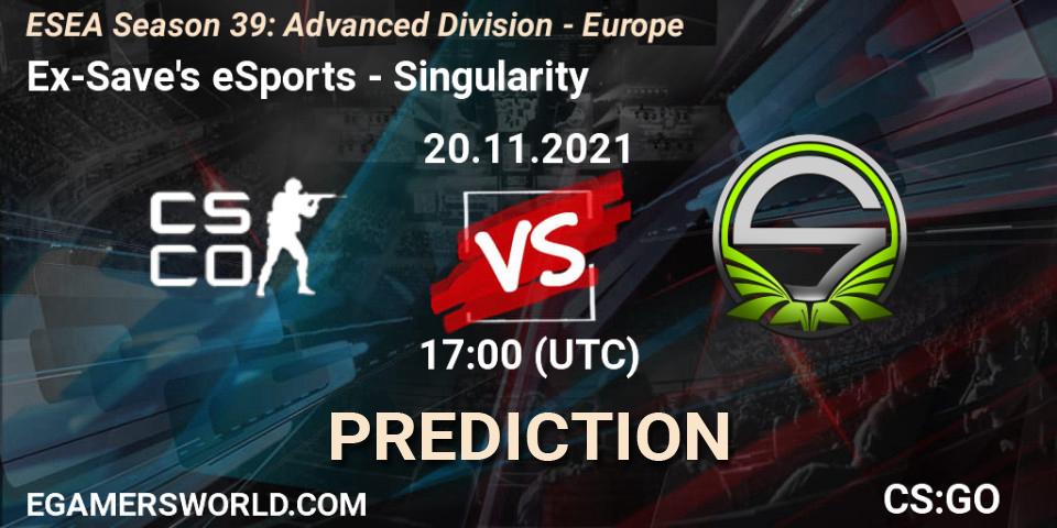 Ex-Save's eSports vs Singularity: Match Prediction. 20.11.2021 at 17:00, Counter-Strike (CS2), ESEA Season 39: Advanced Division - Europe