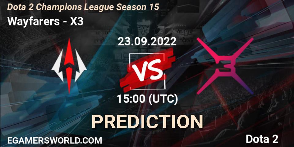 Wayfarers vs X3: Match Prediction. 23.09.22, Dota 2, Dota 2 Champions League Season 15