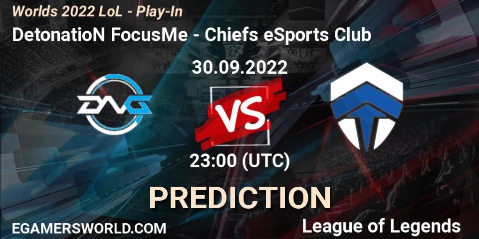 DetonatioN FocusMe vs Chiefs eSports Club: Match Prediction. 30.09.22, LoL, Worlds 2022 LoL - Play-In