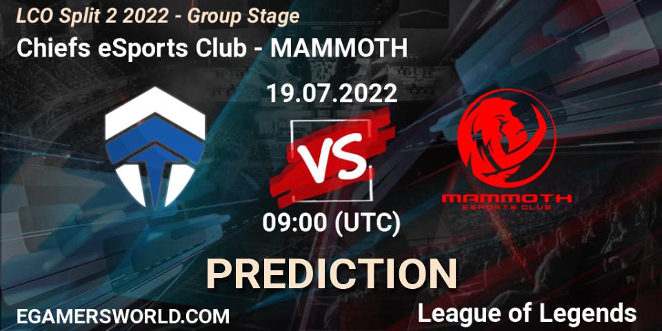 Chiefs eSports Club vs MAMMOTH: Match Prediction. 19.07.2022 at 09:00, LoL, LCO Split 2 2022 - Group Stage