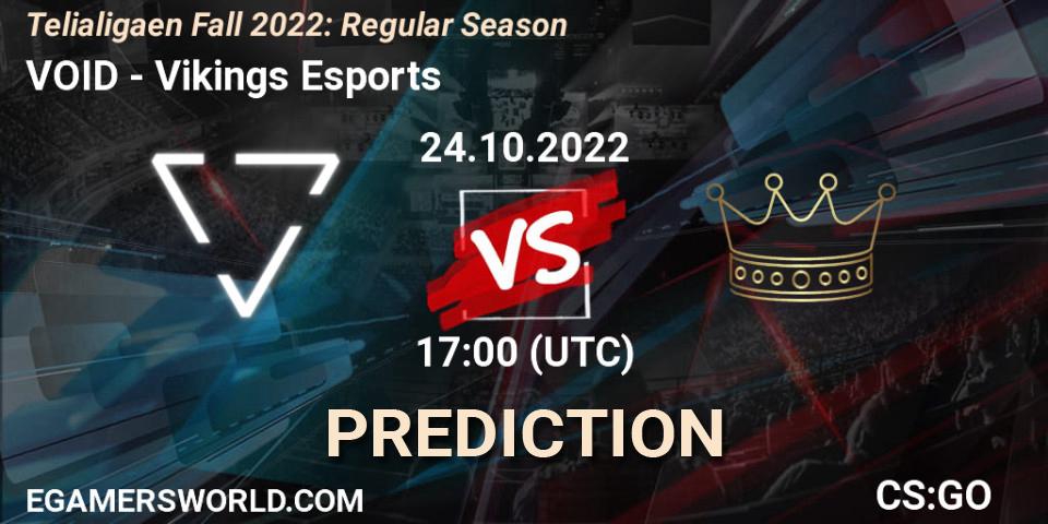 VOID vs Vikings Esports: Match Prediction. 24.10.2022 at 16:00, Counter-Strike (CS2), Telialigaen Fall 2022: Regular Season