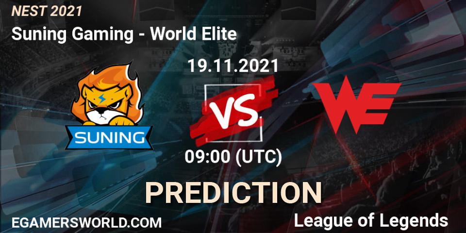 Suning Gaming vs World Elite: Match Prediction. 19.11.21, LoL, NEST 2021