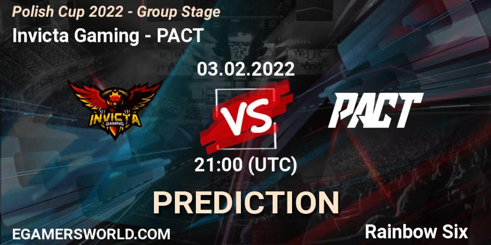 Invicta Gaming vs PACT: Match Prediction. 03.02.2022 at 21:00, Rainbow Six, Polish Cup 2022 - Group Stage
