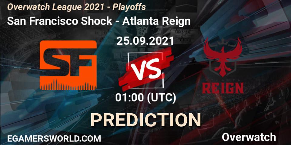 San Francisco Shock vs Atlanta Reign: Match Prediction. 25.09.2021 at 01:00, Overwatch, Overwatch League 2021 - Playoffs
