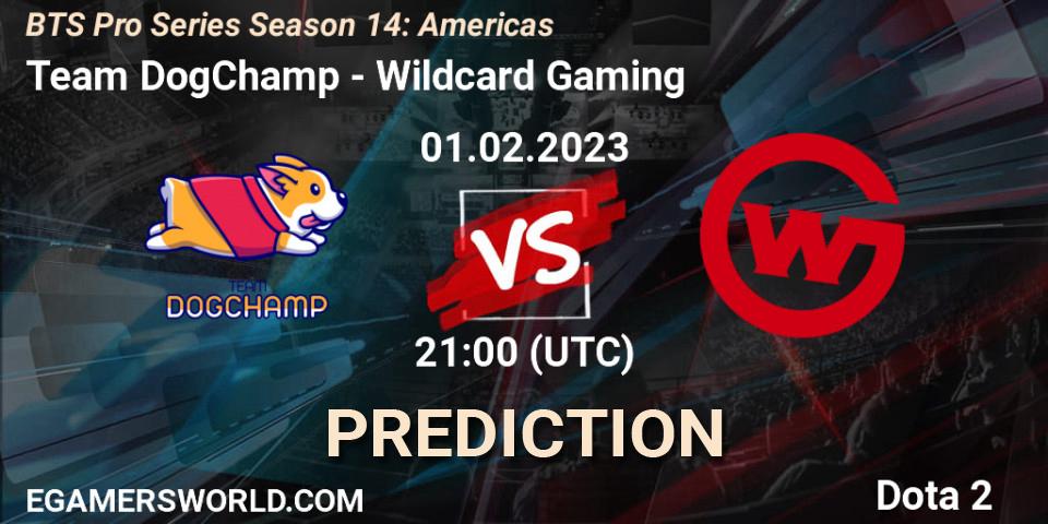 Team DogChamp vs Wildcard Gaming: Match Prediction. 01.02.23, Dota 2, BTS Pro Series Season 14: Americas