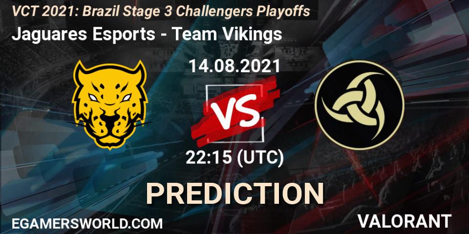 Jaguares Esports vs Team Vikings: Match Prediction. 14.08.2021 at 23:15, VALORANT, VCT 2021: Brazil Stage 3 Challengers Playoffs
