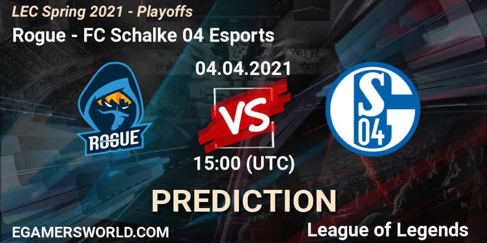 Rogue vs FC Schalke 04 Esports: Match Prediction. 04.04.21, LoL, LEC Spring 2021 - Playoffs