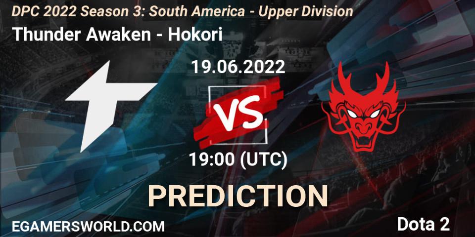 Thunder Awaken vs Hokori: Match Prediction. 19.06.2022 at 19:04, Dota 2, DPC SA 2021/2022 Tour 3: Division I