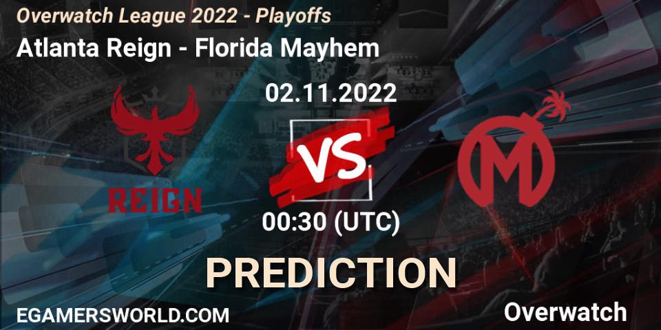 Atlanta Reign vs Florida Mayhem: Match Prediction. 02.11.2022 at 01:15, Overwatch, Overwatch League 2022 - Playoffs