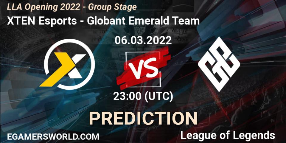 XTEN Esports vs Globant Emerald Team: Match Prediction. 06.03.2022 at 23:00, LoL, LLA Opening 2022 - Group Stage