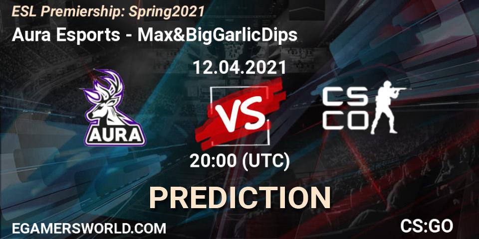 Aura Esports vs Max&BigGarlicDips: Match Prediction. 12.04.2021 at 19:00, Counter-Strike (CS2), ESL Premiership: Spring 2021