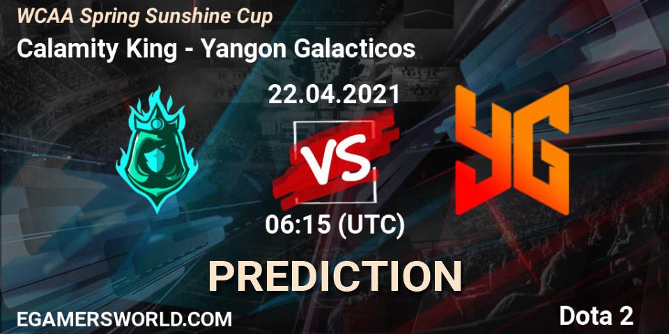 Calamity King vs Yangon Galacticos: Match Prediction. 22.04.2021 at 06:11, Dota 2, WCAA Spring Sunshine Cup