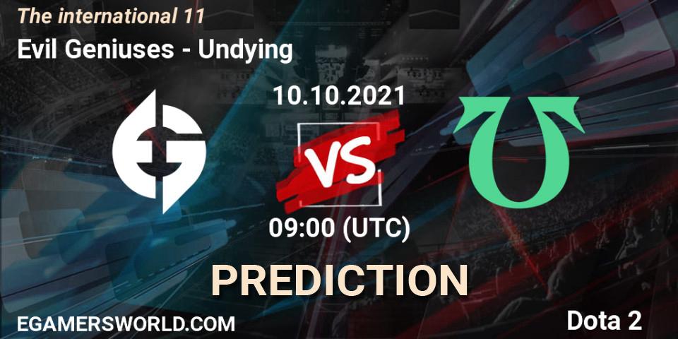 Evil Geniuses vs Undying: Match Prediction. 10.10.21, Dota 2, The Internationa 2021